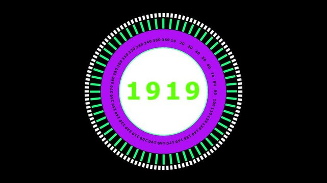 Animated Circular Countdown Timer with Numbers and Progress Ring Digital Clock Element for Time