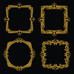 Natural Floral Borders Decorative Collection Organic Premium Shapes