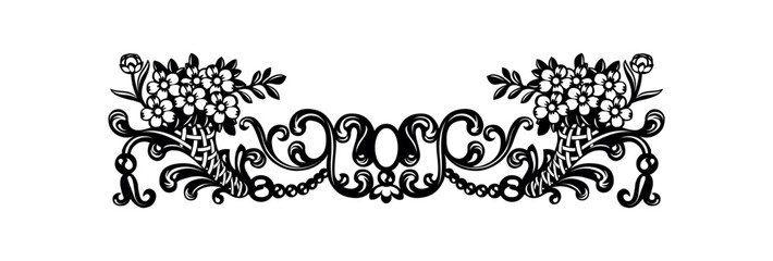 Illustration of elegant floral vector design with decorative swirls and flourishes for wedding invitations and cards design vector