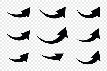 Curve arrows icon isolated on transparent background. eps 10