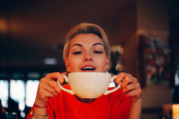 morning, huge cup of coffee