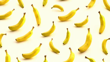 Wandcirkels Aquarel prints patronen A-Peel-ing Pattern: Bananas Galore! A playful and cheerful background pattern featuring numerous ripe yellow bananas scattered on a light background. The bananas are facing different directions  © BloomPix