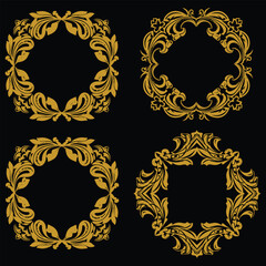 Bold Floral Frames Premium Decorative Borders Collection Dynamic Selection