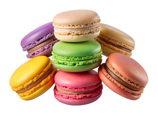colorful macaroons isolated on white background