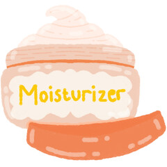 Cute Moisturizer Jar Illustration with Cream