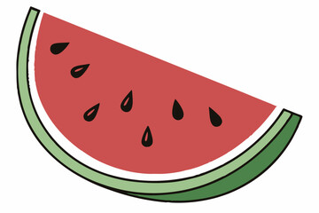 Simple flat watermelon slice illustration with vibrant colors