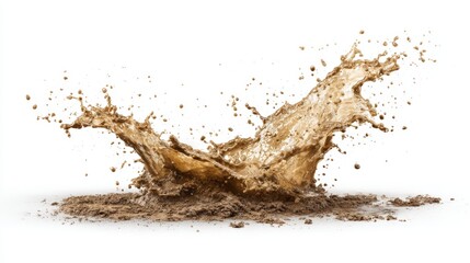 Dynamic splash of muddy water with high-speed motion and realistic spray effect.