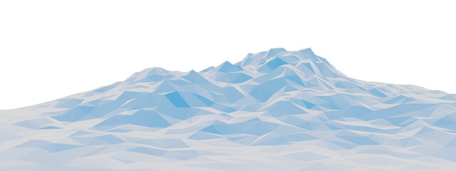 Fototapeta premium 3D Blue low polygon ice mountain.