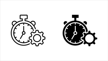 Time analysis linear icon set. Business management strategy. vector illustration on white background