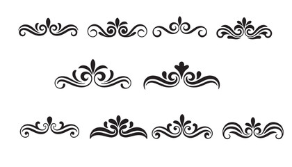 Vector art of twelve elegant swirls as dividers