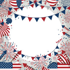 Obraz premium Patriotic July 4th Vector