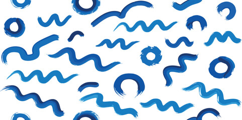 Fototapeta premium Vector seamless pattern with wavy brush strokes. Hand painted stylish texture for fabric, wallpaper, wrapping.