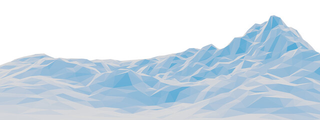 Obraz premium 3D Blue low polygon ice mountain.