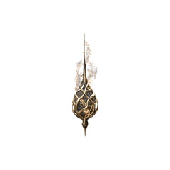 Elegant Gold and Black Ornate Pendant with Floral Accents