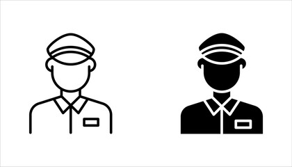 Naklejka premium Police linear icon set. Police officer. vector illustration on white background