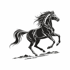 silhouette of clean vactor of hourse