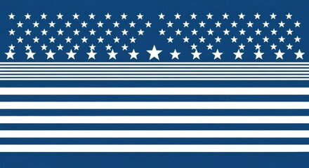 American Flag Inspired Abstract Blue Background with Stars and Stripes