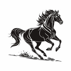 silhouette of clean vactor of hourse