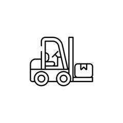 Cargo Forklift icon design with white background stock illustration