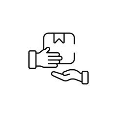 Giving Parcel icon design with white background stock illustration
