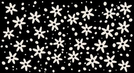 Muster mit Blumen und Punkten