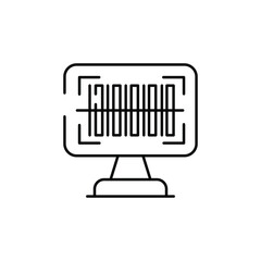 Online Barcode icon design with white background stock illustration