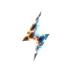 Dual Energy Lightning Bolt Abstract Power and Electricity Symbol