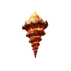 Fiery Volcanic Conch Shell Fantasy Game Asset