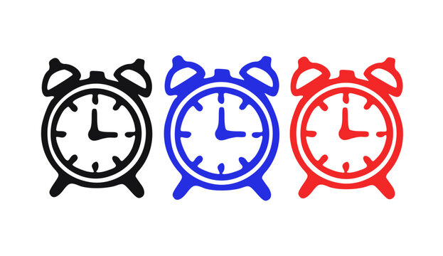 vector alarm clock icon minimalist in diferents collors 