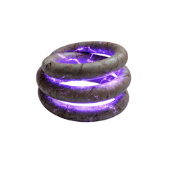 Glowing Purple Energy Coils Abstract 3D Render