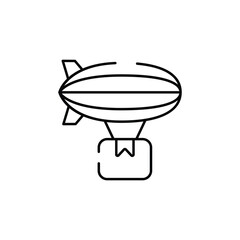 Airship Delivery icon design with white background stock illustration