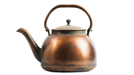 Antique copper kettle with spout