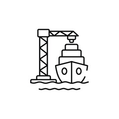 Boat Loading icon design with white background stock illustration