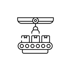 Conveyor Belt icon design with white background stock illustration