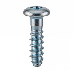 Self-drilling screw, Metal screw with a rounded head and threaded shaft  , isolate, no background