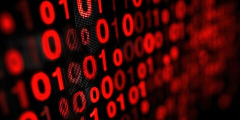 Digital Data Binary Code Programming Computer Technology Data Stream Concept.