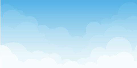 Cartoon Blue Sky with Soft White Clouds Background © zahozhenko