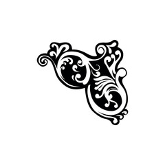 Illustration of elegant flourish vector design element for graphic design and decoration in black and white color scheme vector