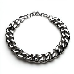 Obraz premium Silver chain necklace jewelry fashion accessory close up view
