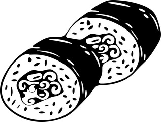 Salmon Sushi Roll Slice Icon © Jetts