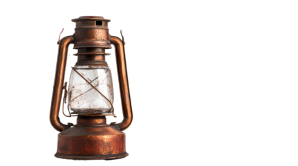 Antique vintage lantern with glass shade