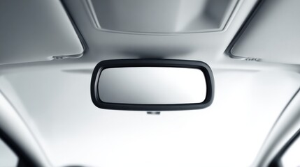 Fototapeta premium View of Car Interior with Sunroof and Clear Sky Seen Through the Roof Panel.