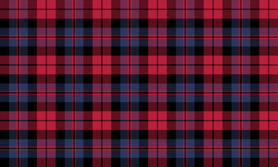 Seamless plaid pattern, black, red, blue, classic design, suitable for designing clothes, skirts, pants, shirts, adding a cool, contemporary look, vector illustration.