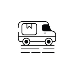 Cargo Van icon design with white background stock illustration