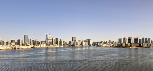 View over Tokyo Bay to the skyline of this beautiful city, Japan