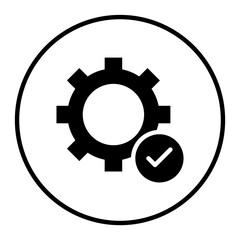 gear check mark line icon