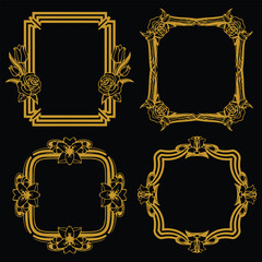 Foundational Floral Frames Premium Decorative Elements Set Basic Versatility