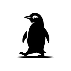 Fototapeta premium minimalist vector silhouette, Penguin walking around