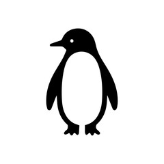 minimalist vector silhouette, Penguin walking around