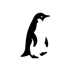 Obraz premium minimalist vector silhouette, Penguin walking around